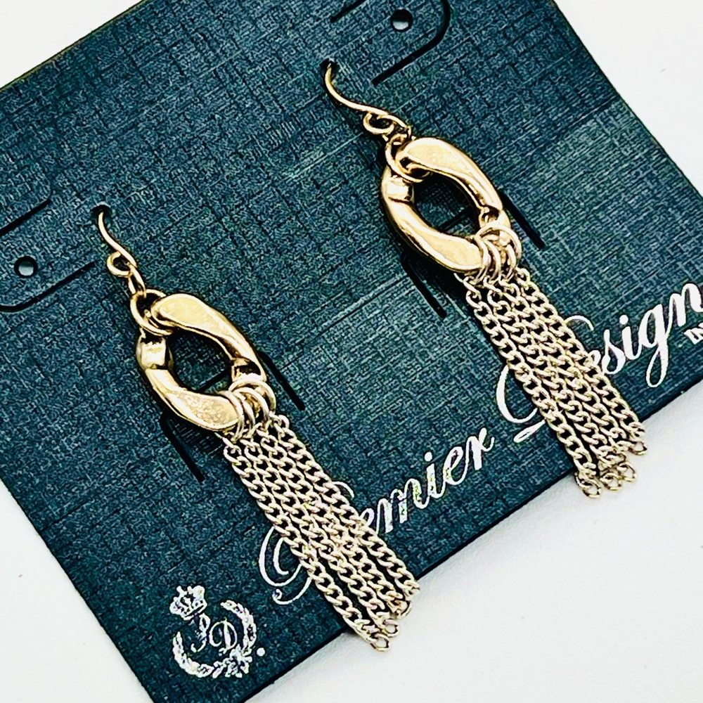 3/$20 New Vintage Premier Designs Twisted Gold and Silver Dangle Drop Earrings